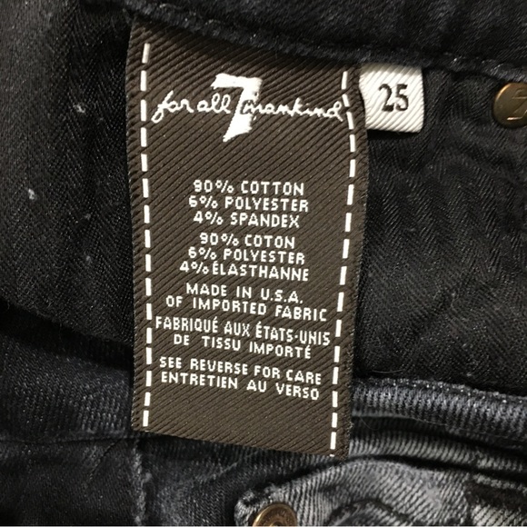 7 for all Mankind Black Distressed High Waist Skinny Jeans. Size 25. - Picture 6 of 6